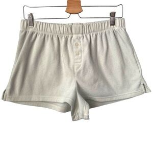 PINK VS Fleece Mini Shorts in Size Medium in Color Light Mint Green almost Cream